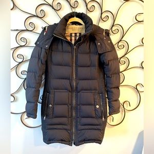 BURBERRY Black Hooded Puffer Jacket